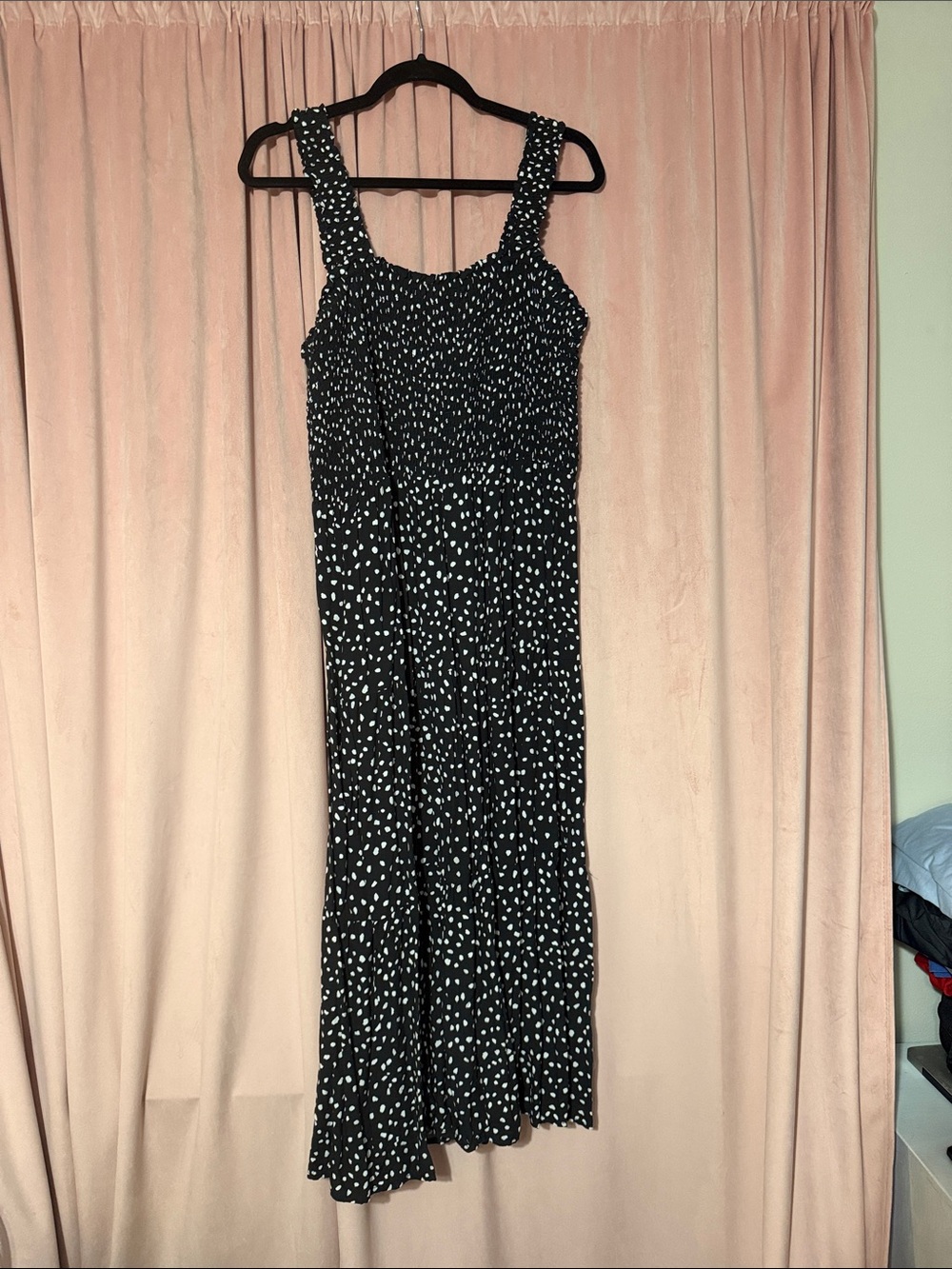 beachlunchlounge Black and White Polka Dot Maxi Dress